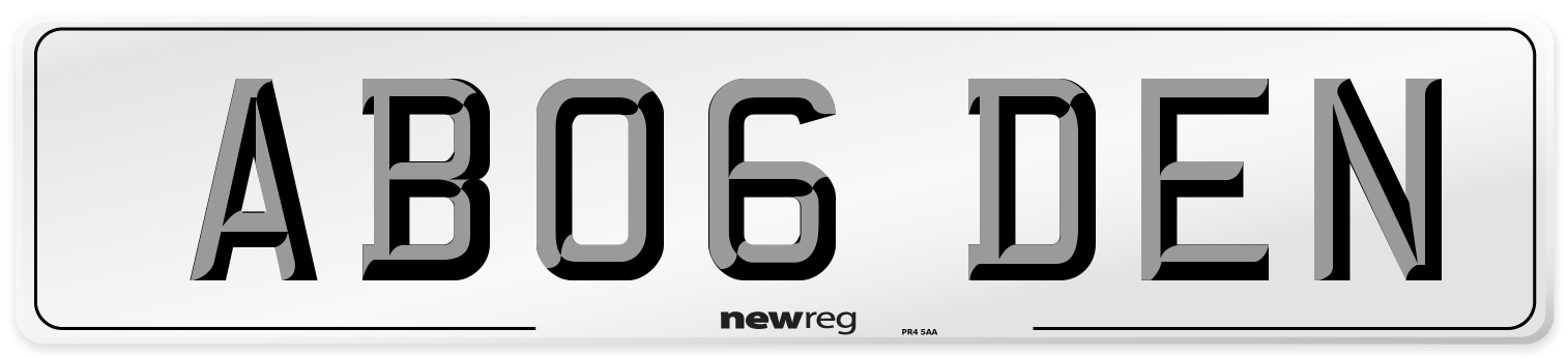 AB06 DEN Number Plate from New Reg